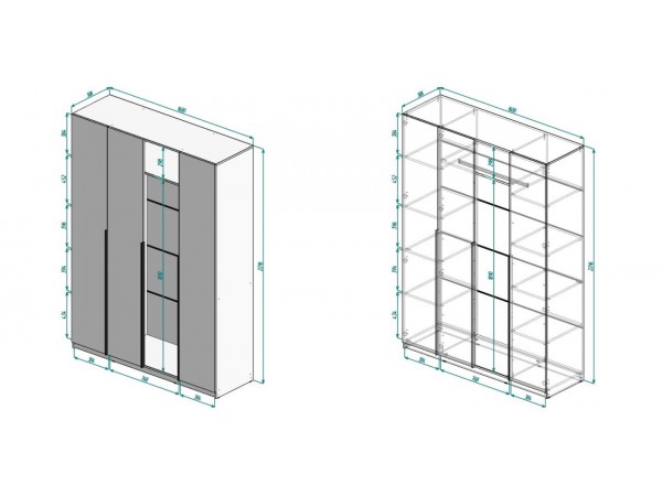 Шкаф Берген ПРО ШК-1600 серый графит