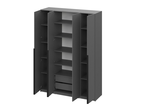 Шкаф Берген ПРО ШК-1600 серый графит