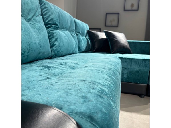 Диван-кровать Олимп-3 угловой, зеленый,  левый угол