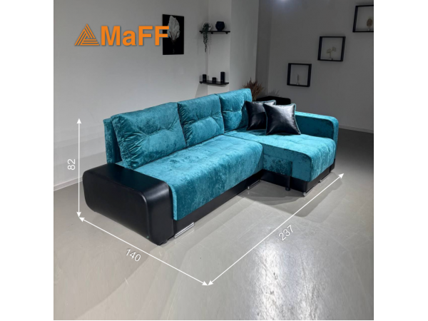 Диван-кровать Олимп-3 угловой, зеленый,  левый угол