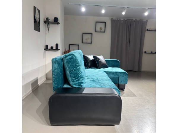 Диван-кровать Олимп-3 угловой, зеленый,  левый угол