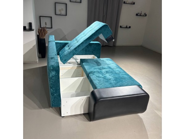 Диван-кровать Олимп-3 угловой, зеленый,  левый угол