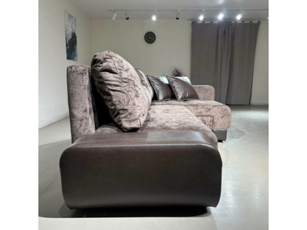 Диван-кровать Олимп-3 угловой, коричневый,  левый угол