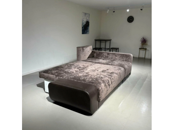 Диван-кровать Олимп-3 угловой, коричневый,  левый угол