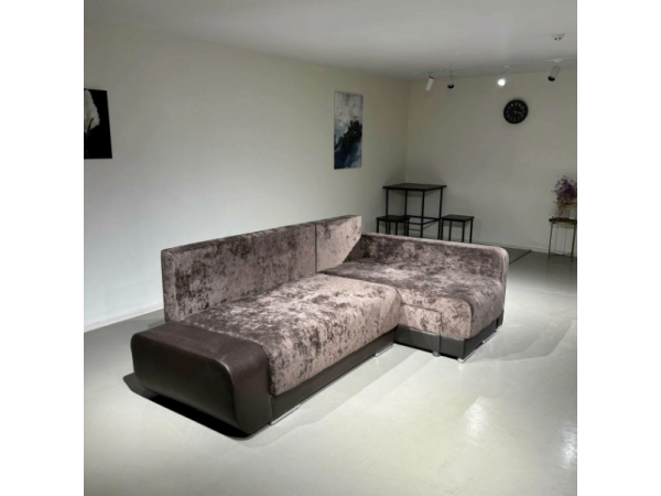 Диван-кровать Олимп-3 угловой, коричневый,  левый угол