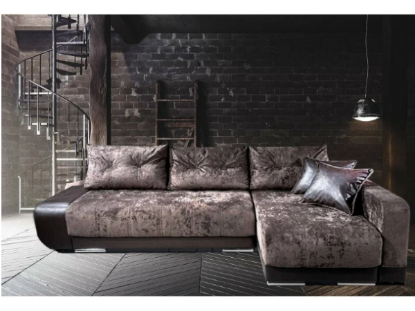 Диван-кровать Олимп-3 угловой, коричневый,  левый угол