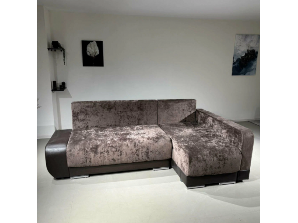 Диван-кровать Олимп-3 угловой, коричневый,  левый угол