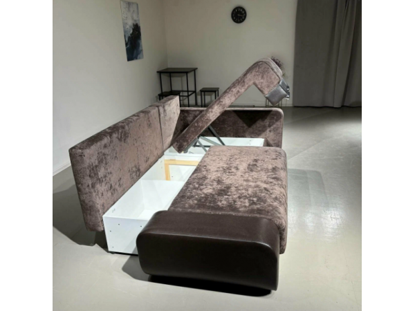 Диван-кровать Олимп-3 угловой, коричневый,  левый угол