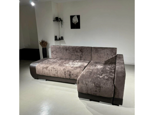 Диван-кровать Олимп-3 угловой, коричневый,  левый угол