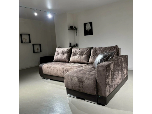 Диван-кровать Олимп-3 угловой, коричневый,  левый угол