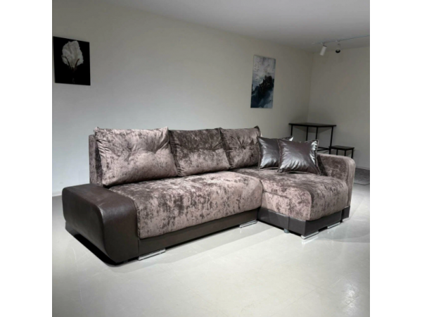 Диван-кровать Олимп-3 угловой, коричневый,  левый угол