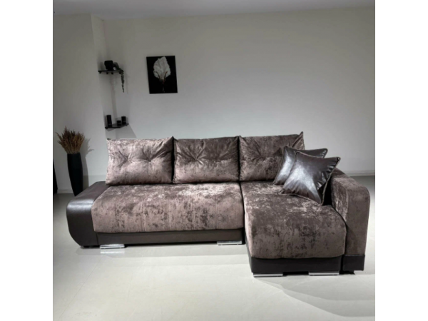 Диван-кровать Олимп-3 угловой, коричневый,  левый угол