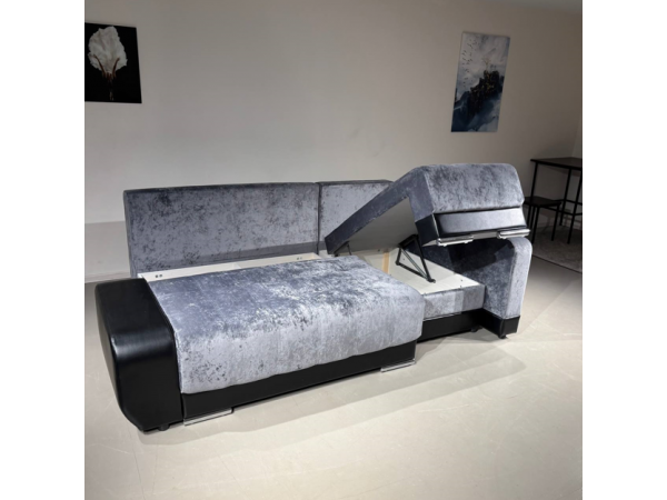 Диван-кровать Олимп-3 угловой, серый,  левый угол