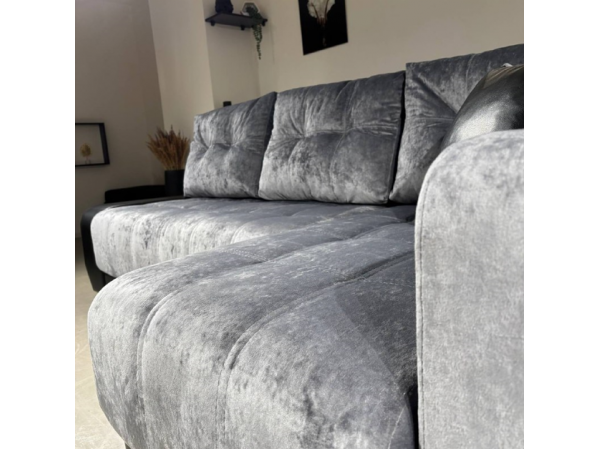 Диван-кровать Олимп-3 угловой, серый,  левый угол