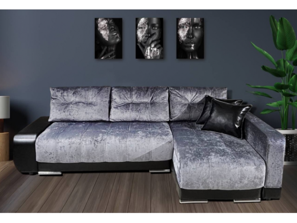 Диван-кровать Олимп-3 угловой, серый,  левый угол