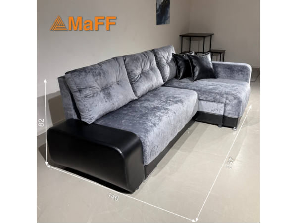 Диван-кровать Олимп-3 угловой, серый,  левый угол