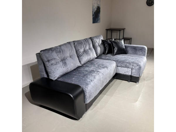 Диван-кровать Олимп-3 угловой, серый,  левый угол