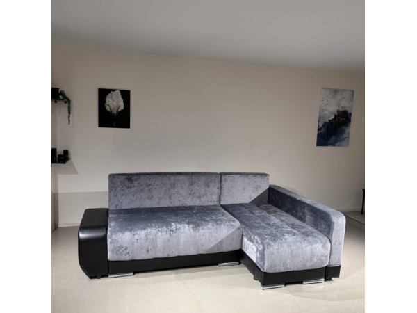 Диван-кровать Олимп-3 угловой, серый,  левый угол