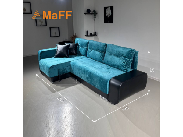 Диван-кровать Олимп-3 угловой, зеленый,  правый угол