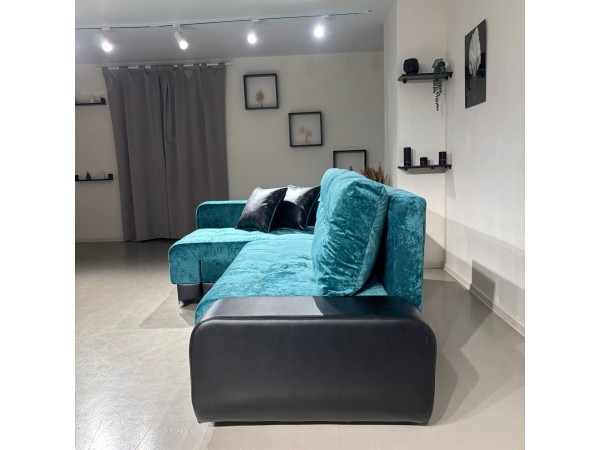 Диван-кровать Олимп-3 угловой, зеленый,  правый угол