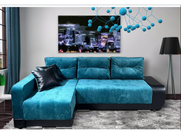 Диван-кровать Олимп-3 угловой, зеленый,  правый угол