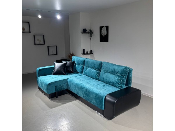 Диван-кровать Олимп-3 угловой, зеленый,  правый угол