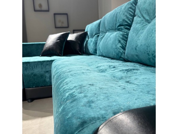 Диван-кровать Олимп-3 угловой, зеленый,  правый угол