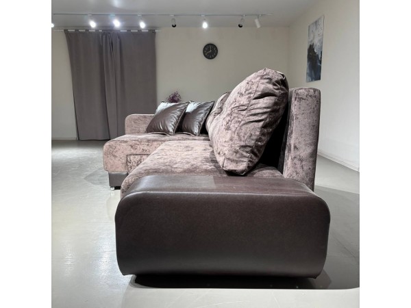 Диван-кровать Олимп-3 угловой, коричневый,  правый угол