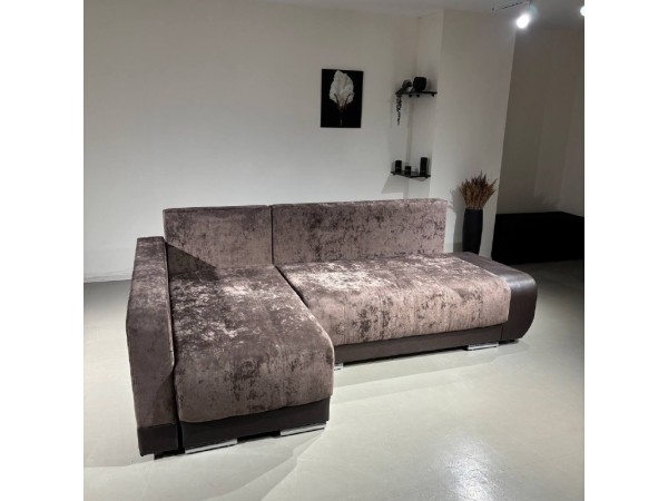 Диван-кровать Олимп-3 угловой, коричневый,  правый угол