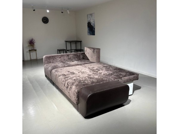 Диван-кровать Олимп-3 угловой, коричневый,  правый угол