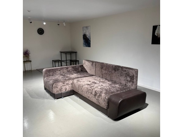 Диван-кровать Олимп-3 угловой, коричневый,  правый угол