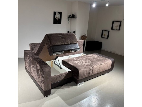 Диван-кровать Олимп-3 угловой, коричневый,  правый угол