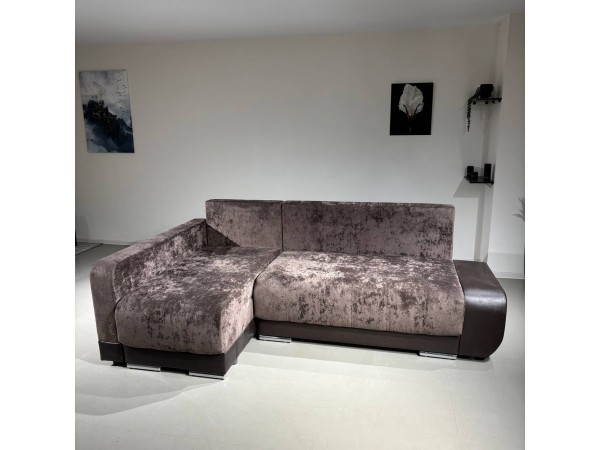 Диван-кровать Олимп-3 угловой, коричневый,  правый угол