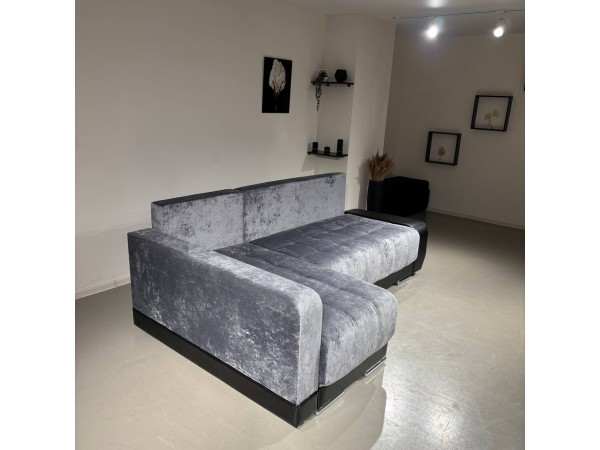 Диван-кровать Олимп-3 угловой, серый, правый угол