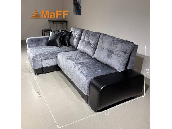 Диван-кровать Олимп-3 угловой, серый, правый угол