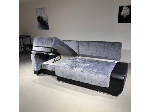 Диван-кровать Олимп-3 угловой, серый, правый угол