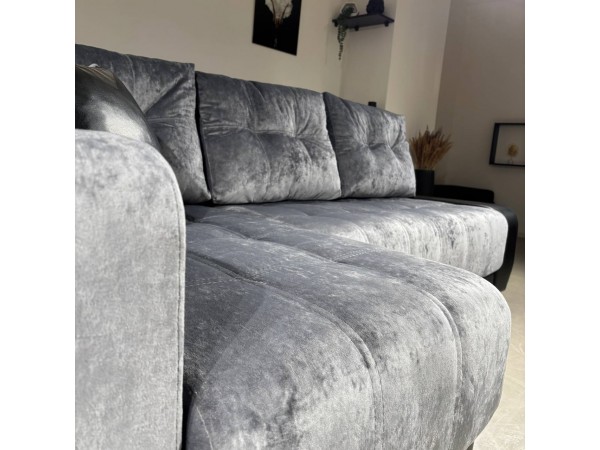 Диван-кровать Олимп-3 угловой, серый, правый угол