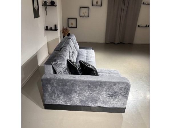 Диван-кровать Олимп-3 угловой, серый, правый угол