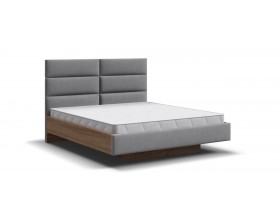 Босс Лофт Кровать+ПМ 160*200 Орех селект, Велюр Монолит сталь