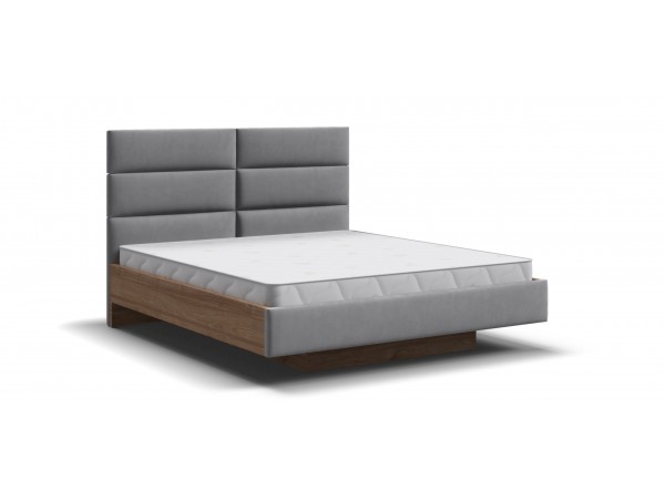 Босс Лофт Кровать+ПМ 160*200 Орех селект, Велюр Монолит сталь