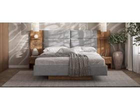 Босс Лофт Кровать+ПМ 160*200 Орех селект, Велюр Монолит сталь