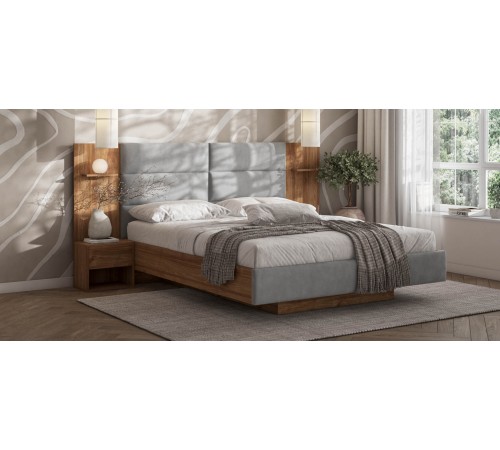 Кровать BOSS LOFT 160*200 Орех Селект, MONOLIT Сталь Кровать BOSS LOFT 160*200 Орех Селект, MONOLIT Сталь