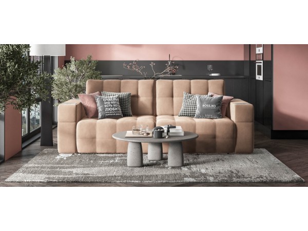 Диван BOSS.XO велюр Monolit мокко / WOOD Smok