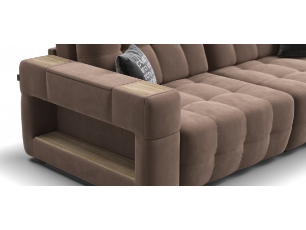 Диван BOSS.XO велюр Monolit мокко / WOOD Smok