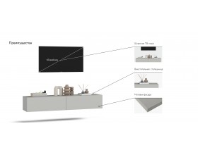 ТВ Тумба Босс Стандарт 140 Шиншилла серая