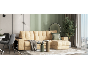 Босс ХЛ угловой диван Велюр Роял шампань