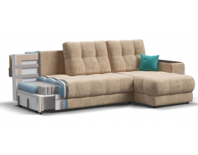 Босс ХЛ угловой диван Велюр Роял шампань