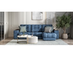 Босс ХЛ угловой диван Велюр Роял синий