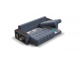 Босс ХЛ угловой диван Велюр Роял синий