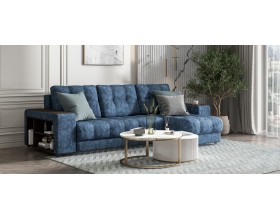 Босс ХЛ угловой диван Велюр Роял синий